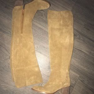 Over the knee, suede boots.